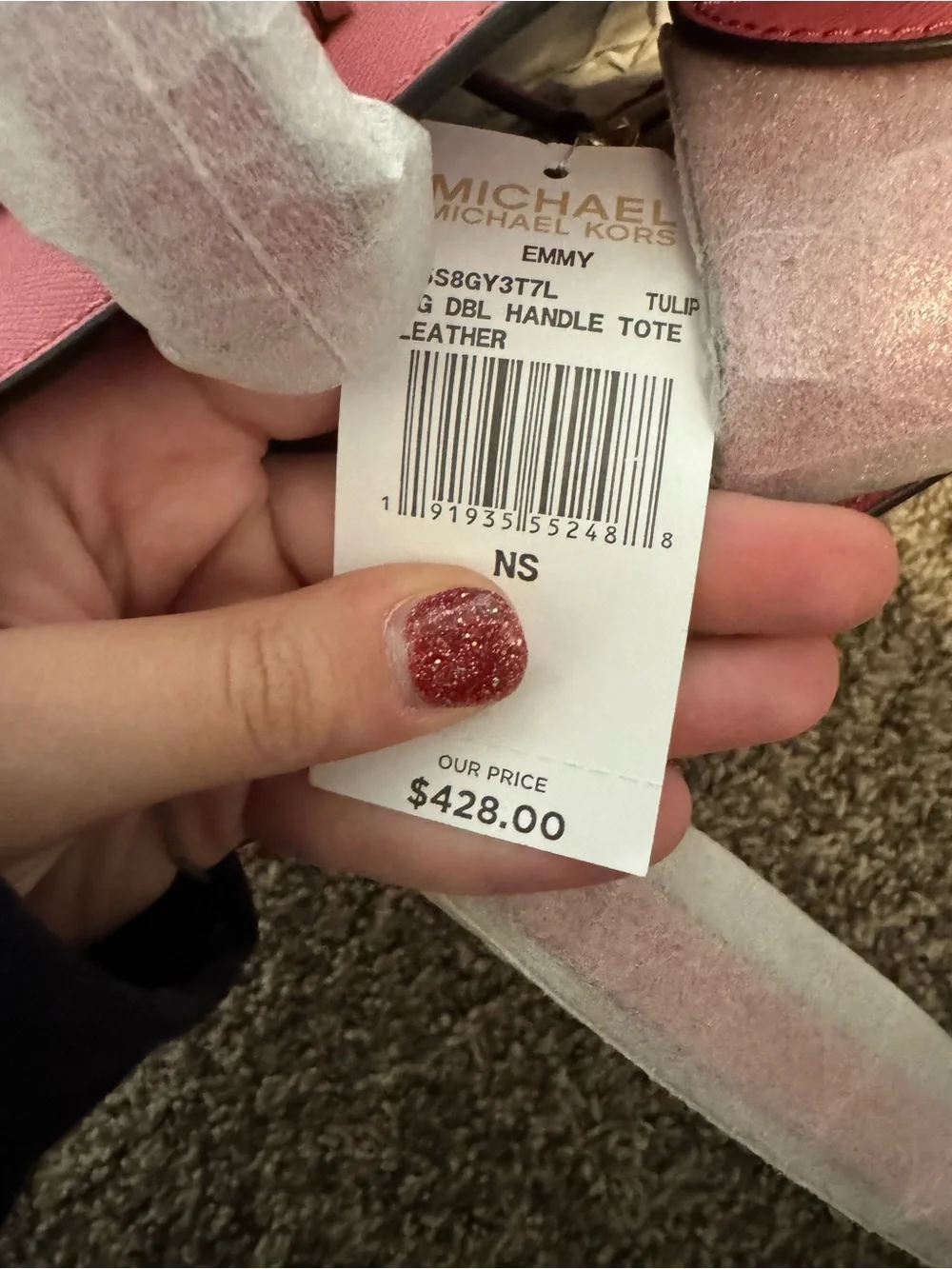 Michael Kors Coral Pink Saffiano Leather Tote